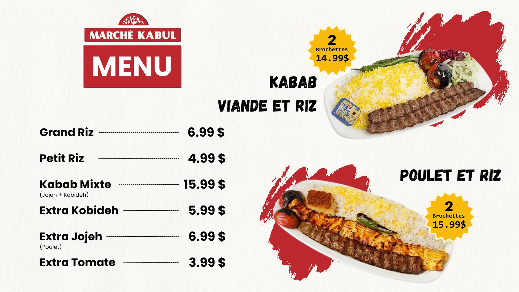 Menu Marché Kabul — page 2